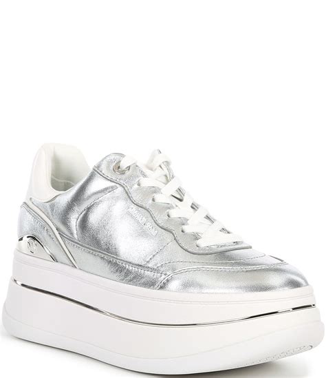 plateauschuhe michael kors|Hayes Metallic Leather Platform Sneaker .